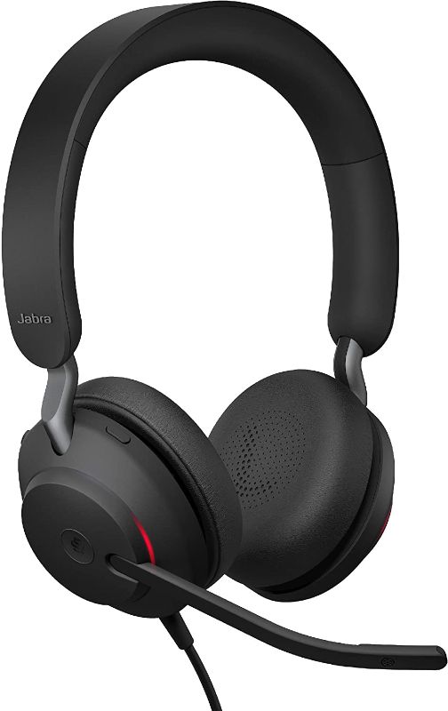 Photo 1 of Jabra Evolve2 40 MS Wired Headphones, USB-A, Stereo, Black – Telework Headset for Calls and Music, Enhanced All-Day Comfort, Passive Noise Cancelling Headphones, MS-Optimized with USB-A Connection
