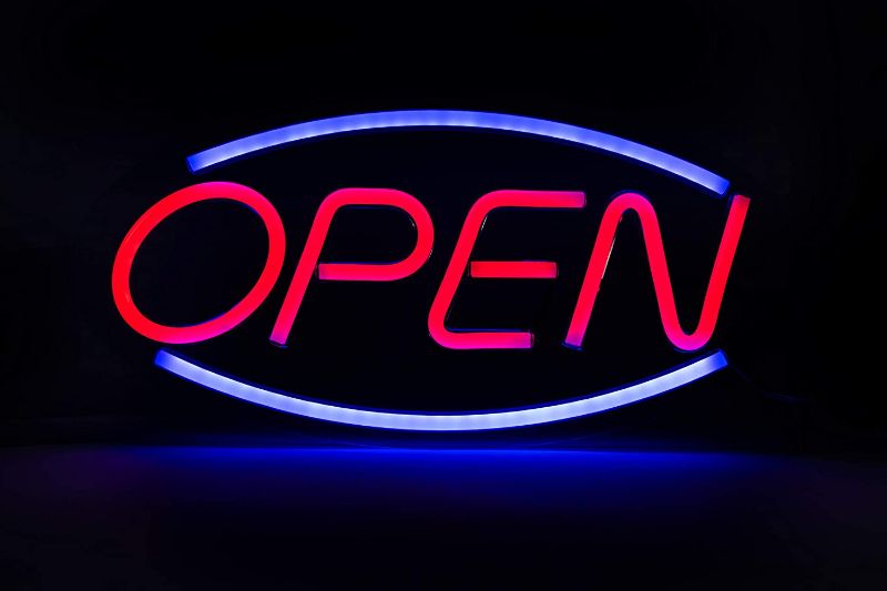 Photo 1 of NEON Open Sign, New Open Sign for Business, Home, and Office Decor, with UL Power Adapter, LED Open Sign, Medium Size 18 x 9 inch. Easy Use Plug in to Start, Open Sign - by TYGER INC 2021

