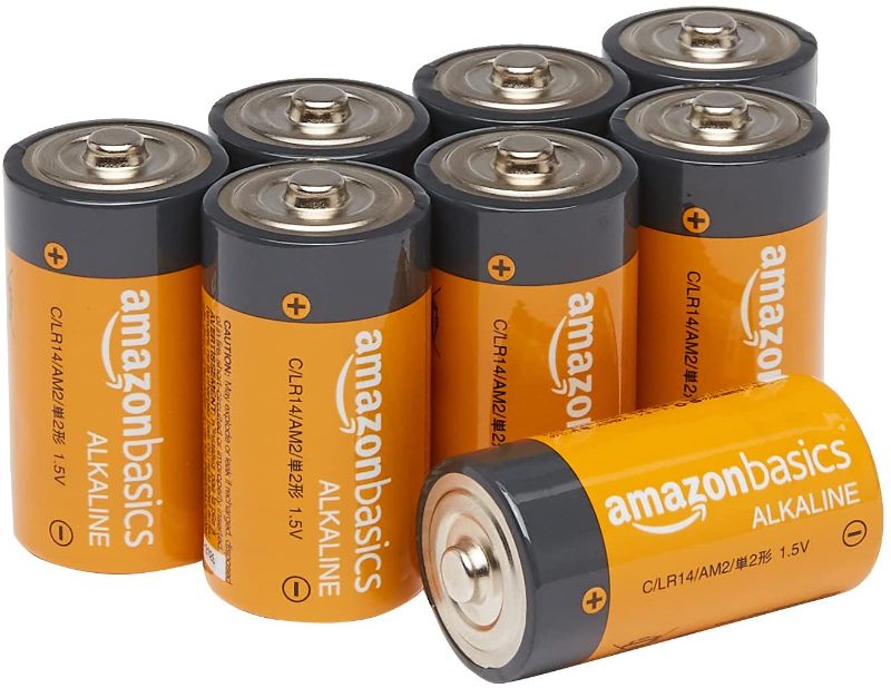 Photo 1 of Amazon Basics 8 Pack C Cell All-Purpose Alkaline Batteries, 5-Year Shelf Life
