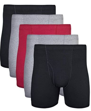 Photo 1 of Gildan Men's Covered Waistband Boxer Briefs, Multipack 5 pack size small