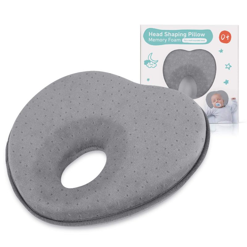 Photo 1 of Baby Pillow for Newborn Infant(0-12months),Flat Head Prevention 3D Memory Foam Can Support Head & Neck Pillow,Head Shaping Pillow,Heart Shaped