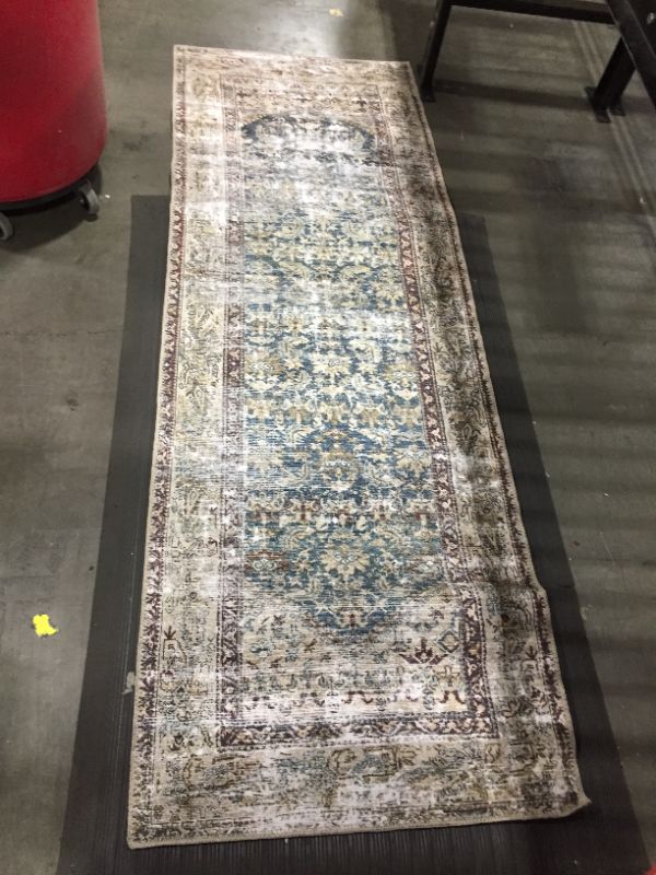 Photo 2 of Amber Lewis x Loloi Georgie Collection GER-04 Teal / Antique 2'6" x 7'6" Runner