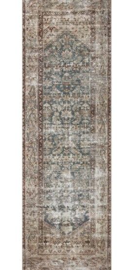 Photo 1 of Amber Lewis x Loloi Georgie Collection GER-04 Teal / Antique 2'6" x 7'6" Runner