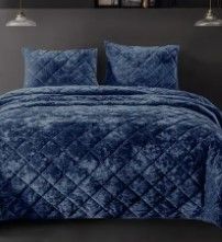 Photo 1 of blue Diamond Velvet Quilt Set 2 size king 