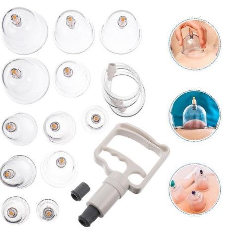 Photo 1 of 1 Set chinese medicine cupping therapy set body massage device suction cup vacuum pump personal healthy care