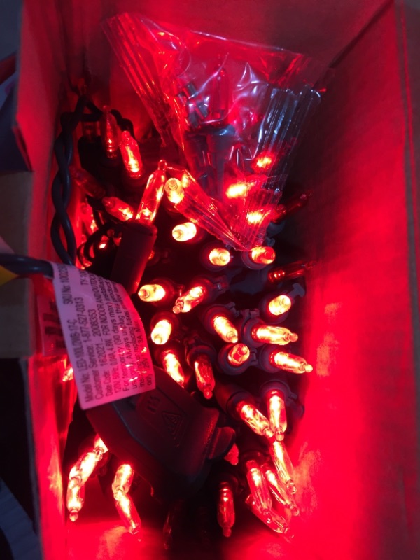 Photo 2 of Home Accents Holiday 100-Light Red Mini LED Light Set
