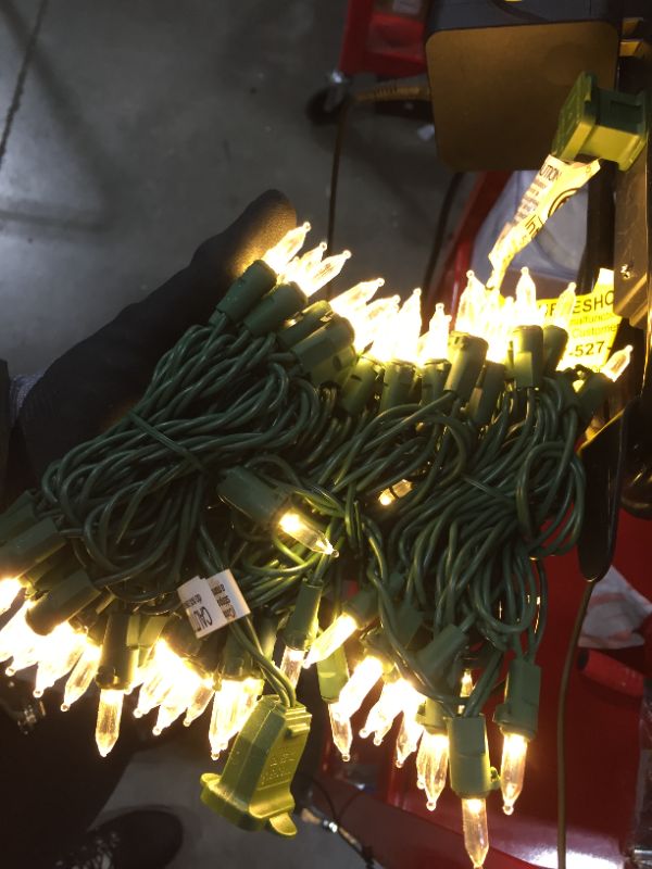 Photo 1 of 29.5 Ft. 100-Light LED Mini Warm White String Light with Green Wire Christmas Decoration, 3 Pack