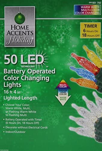 Photo 1 of Home Accents Holiday Party 50 LED Battery Operated Color Changing Lights with Timer
