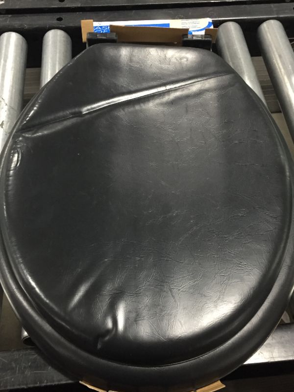 Photo 2 of Ginsey Elongated Soft Cushion Toilet SEAT, Black