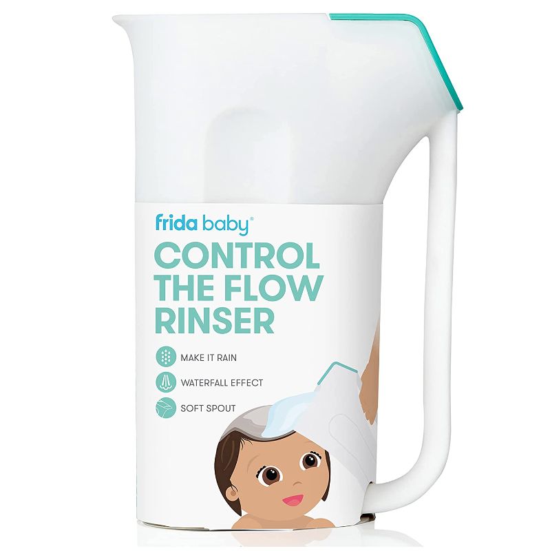 Photo 1 of Control The Flow Rinser by Frida Baby Bath Time Rinse Cup with Easy Grip Handle and Removable Rain Shower
