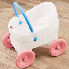 Photo 1 of Doll Buggy Baby Carriage Stroller Wheels Pink Stable Kids Children Girls Toy Gif
