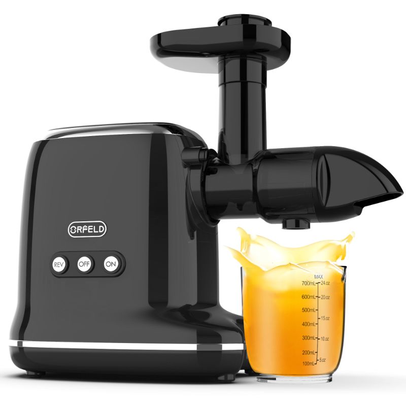 Photo 1 of ORFELD Masticating Juicer for Fruits&Vegetable, Cold Press Juicer with 95% Juice Yield & Purest Juice, Easy Cleaning & Quiet Motor Masticating (Black)
