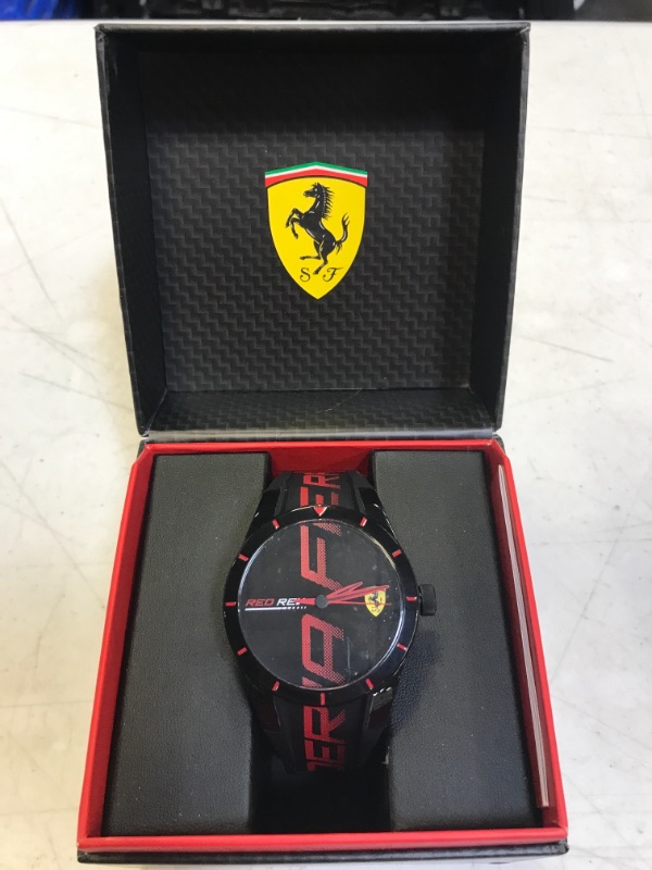 Photo 2 of Ferrari Men's Quartz Watch with Silicone Strap, Black  (Model: 0870032)
