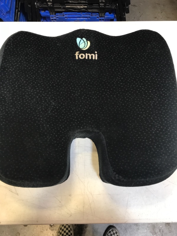 Photo 2 of Extra Thick Coccyx Orthopedic Memory Foam Seat Cushion by FOMI Care Black Large Cushion For Car or Truck Seat Office Chair Wheelchair Back Pain Relief