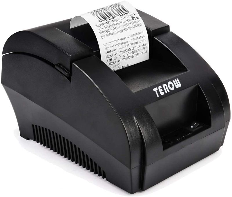 Photo 1 of Thermal Label Printer TEROW T5890K Portable Shipping Receipt Mini Printer for 58mm MaxWidth Sticker with HighSpeed Printing Compatible with ESCPOS Print Commands Set Easy to Setup