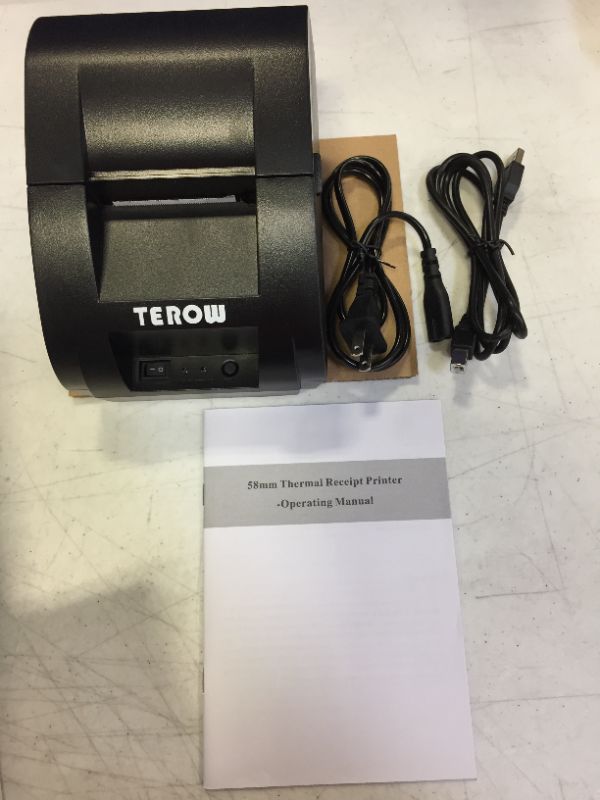 Photo 2 of Thermal Label Printer TEROW T5890K Portable Shipping Receipt Mini Printer for 58mm MaxWidth Sticker with HighSpeed Printing Compatible with ESCPOS Print Commands Set Easy to Setup