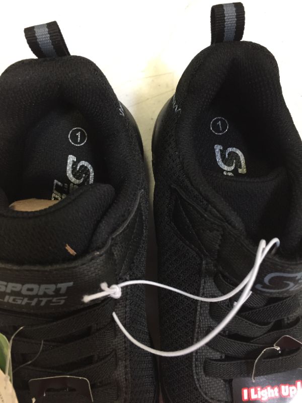 Photo 3 of Boys S Sport by Skechers Elio Performance  Athletic LIGHT UP Shoes SIZE 1  Black -------SHOES DO NOT LIGHT UP 