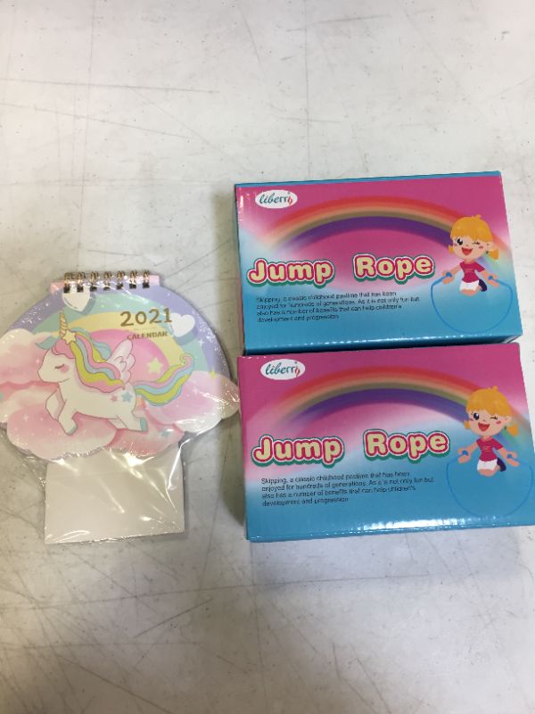 Photo 1 of 1 blue 1 pink jump ropes --- 2 pack ----1 calendar 2021