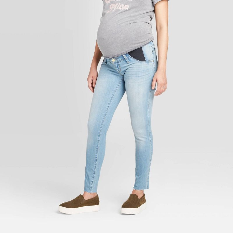 Photo 1 of Maternity Side Panel Light Wash Jeggings  Isabel Maternity by Ingrid  Isabel size 14