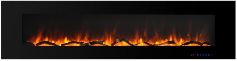 Photo 1 of Valuxhome Electric Fireplace, 72 Inches Wall Mounted Fireplace (NOT for Recessed), Vent on The Top, Timer & Remote, Log & Crystal, Touch Screen, 1500/750W, Black