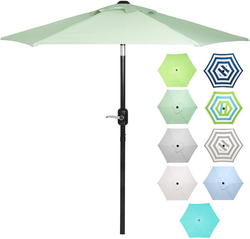 Photo 1 of 6Ft Outdoor Patio Umbrella with Aluminum Pole, Easy Open/Close Crank and Push Button Tilt Adjustment - Sage Green Market Umbrellas
