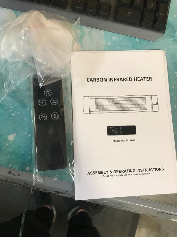 Photo 1 of Hanover HAN1041IC 34.6" Electric Carbon Infrared Heater with Remote, Silver
