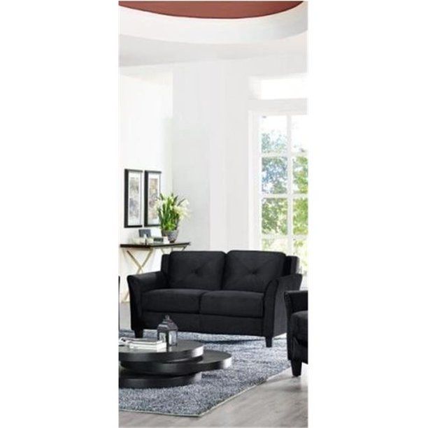 Photo 1 of Lifestyle Solutions CCHRFKS2M26BKVA Hartford Microfiber Loveseat, Black
