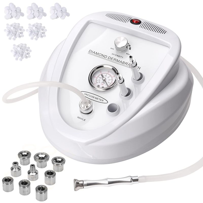 Photo 1 of Diamond Microdermabrasion Machine, MYSWEETY 65-68cmHg Suction Power Professional Diamond Dermabrasion Machine, Home Use Facial Skin Care Equipment Beauty Machine with 300pcs Cotton Filter
