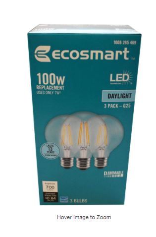 Photo 2 of 100-Watt Equivalent G25 Dimmable Globe Clear Glass Filament LED Vintage Edison Light Bulb Daylight 12pk