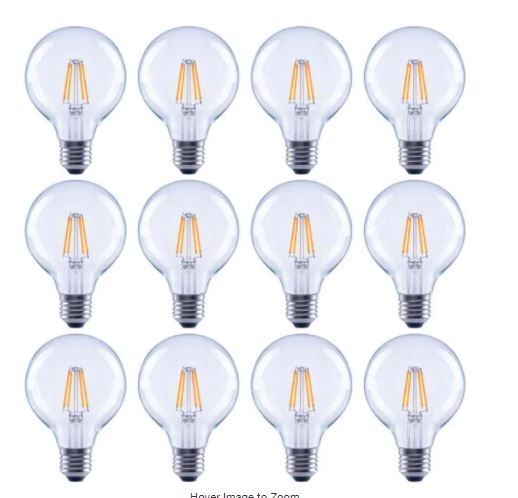 Photo 1 of 40-Watt Equivalent G25 Dimmable ENERGY STAR Clear Glass Filament LED Vintage Edison Light Bulb Bright White (12-Pack)
