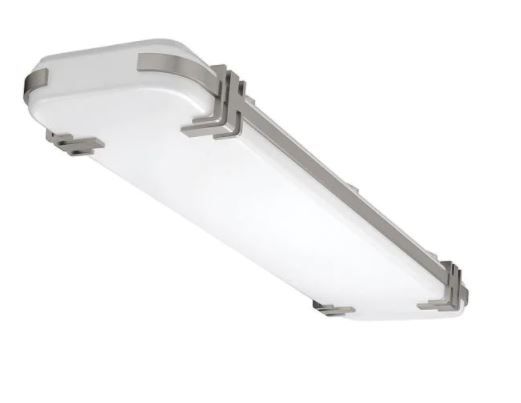 Photo 2 of Mission Industrial 48 in. x 10 in. Rectangle Brushed Nickel LED Flush Mount Ceiling Light 3000 Lumens 3000K 4000K 5000K
