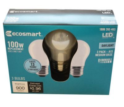 Photo 1 of 100-Watt Equivalent A15 Dimmable Appliance Fan Frosted Glass Filament LED Vintage Edison Light Bulb Daylight (12-Pack)
