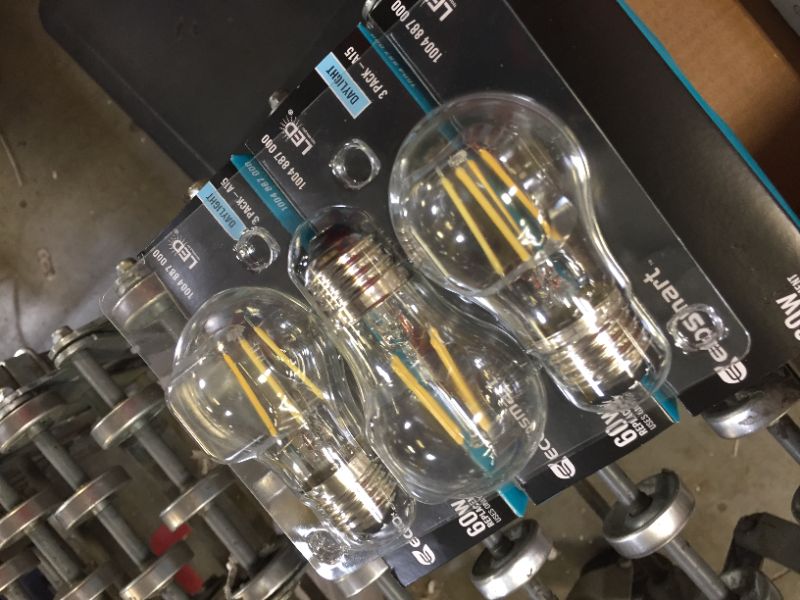 Photo 3 of 60-Watt Equivalent A15 Dimmable Clear Glass Decorative Filament LED Vintage Edison Light Bulb Daylight (12-Pack)
