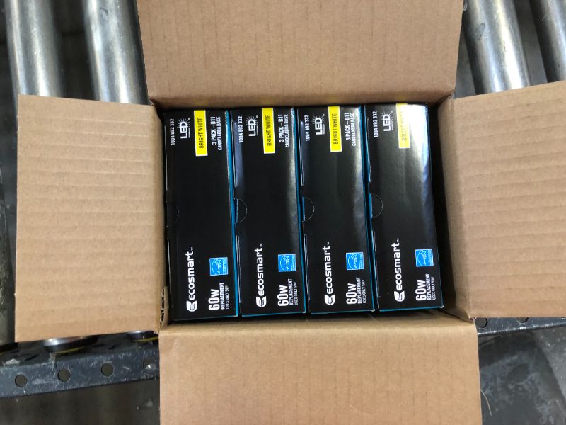 Photo 1 of 60-Watt Equivalent B11 Dimmable ENERGY STAR Clear Glass Filament LED Vintage Edison Light Bulb Bright White (3-Pack) 4 BOXES 
