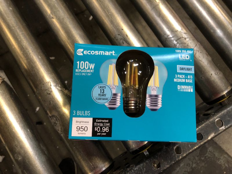 Photo 5 of 100-Watt Equivalent A15 Dimmable Appliance Fan Clear Glass Filament LED Vintage Edison Light Bulb Daylight (3-Pack) 4 BOXES 
