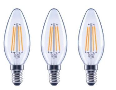 Photo 1 of 40-Watt Equivalent B11 Dimmable ENERGY STAR Clear Glass Filament LED Vintage Edison Light Bulb Bright White (3-Pack) 4boxes 
