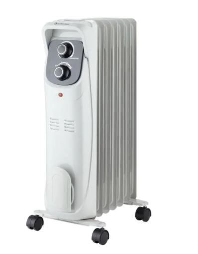 Photo 1 of 1,500-Watt White Electric Oil-Filled Radiator Space Heater with Silent Operation
