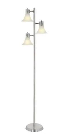 Photo 1 of Title 20 64.5 in. 3-Head Floor Lamp Satin LED
