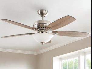Photo 1 of Southwind II 52 in. Indoor LED Brushed Nickel Ceiling Fan with Light Kit, Reversible Blades 
