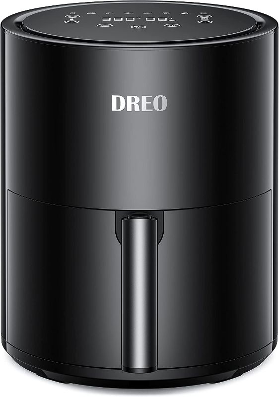 Photo 1 of Dreo Air Fryer - 100? to 450?, 4 Quart Hot Oven Cooker with 50 Recipes, 9 Cooking Functions on Easy Touch Screen, Preheat, Shake Reminder, 9-in-1 Digital Airfryer, Black, 4L (DR-KAF002)
