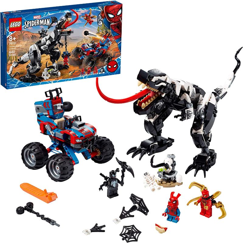 Photo 1 of LEGO Marvel Spider-Man Venomosaurus Ambush 76151 Building Toy with Superhero Minifigures; Popular Holiday and Birthday Present for Kids who Love Spider-Man Construction Toys (640 Pieces)
