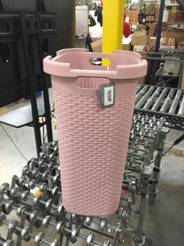 Photo 1 of 60 Liter Pink Plastic Wicker Laundry Hamper
