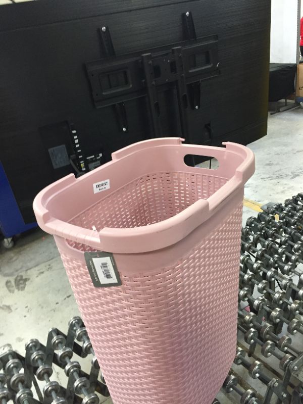 Photo 1 of 60 Liter Pink Plastic Wicker Laundry Hamper
