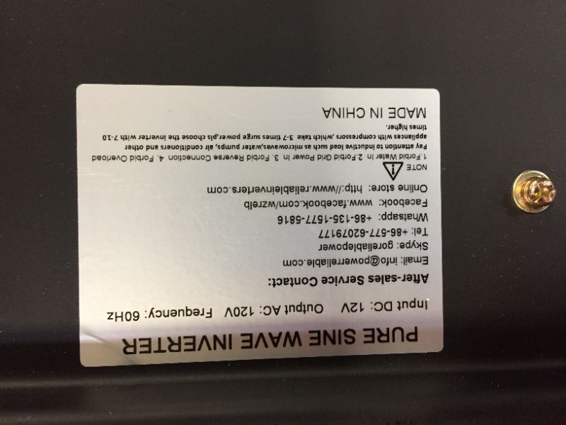 Photo 1 of WZRELB Pure Sine Wave 5000W (10000W Surge) 24V Power Inverter DC to AC Power - Solar, RV
