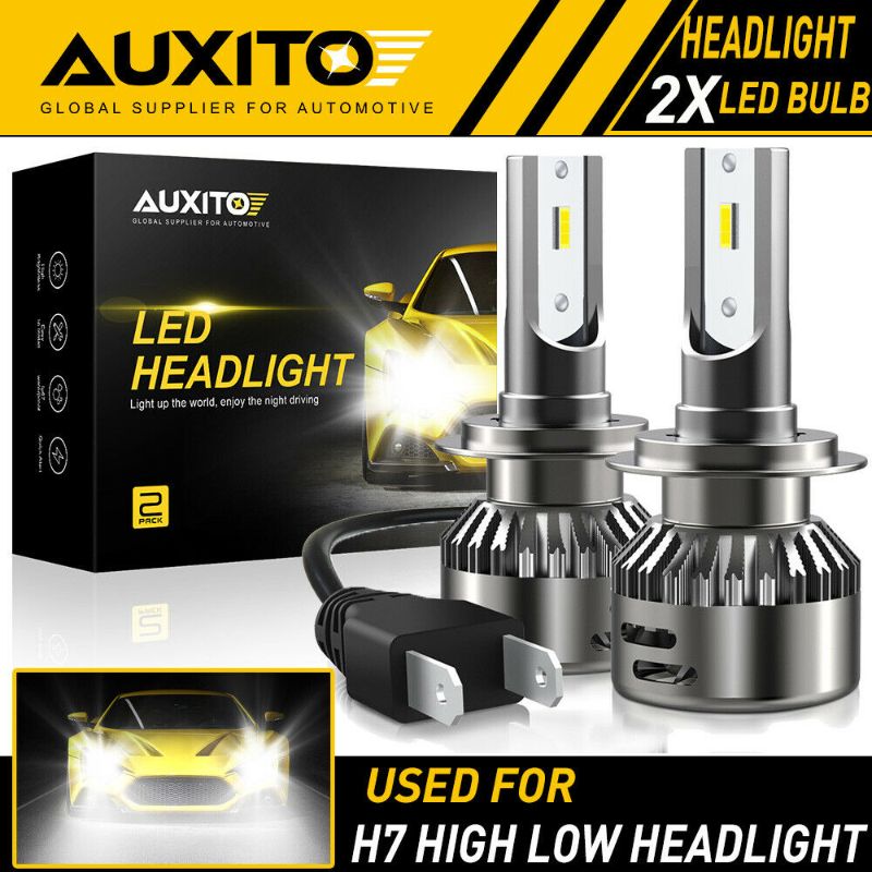 Photo 1 of 2X AUXITO H7 LED Headlight Bulb Kit High Low Beam 6500K Super White 20000LM EOA