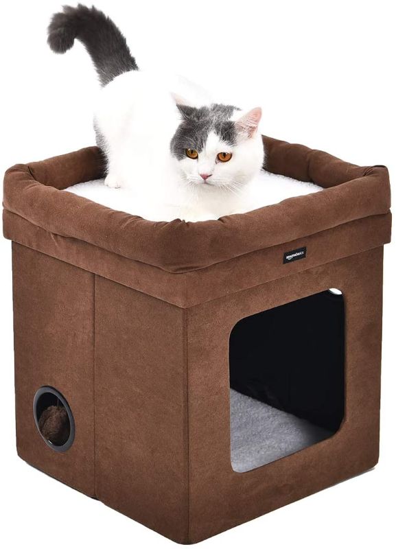 Photo 1 of Amazon Basics Collapsible Cat House with Bed