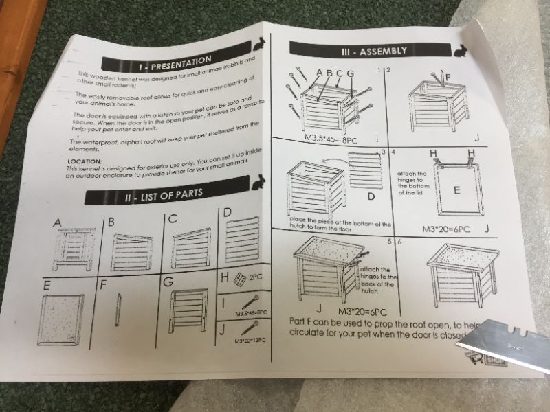 Photo 1 of animal coop - like new - possible missing pieces -open box 