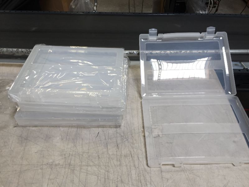 Photo 1 of Portable Rectangular Transparent Lastics Box Parts Storage Box With Cover 4 Pack 