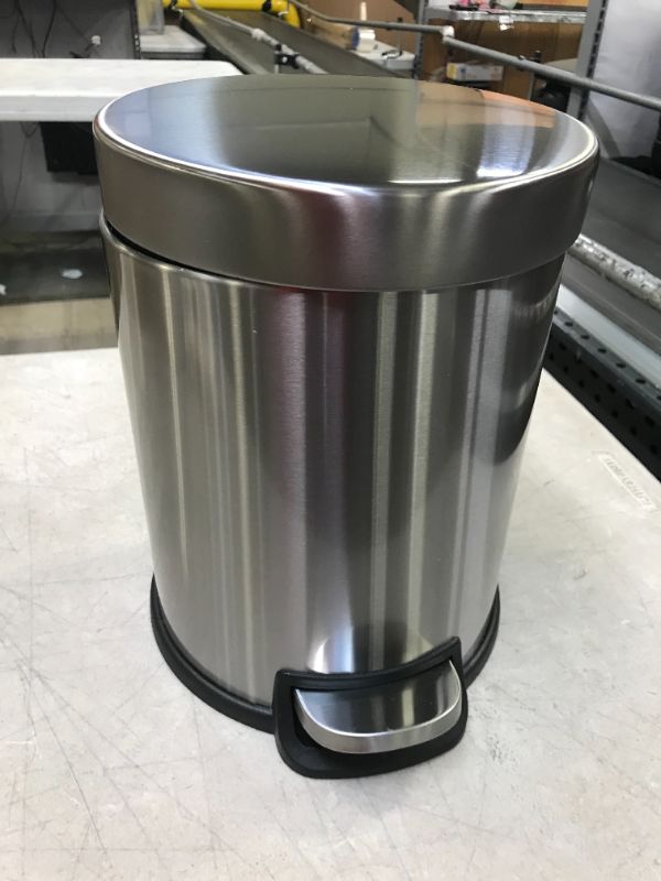 Photo 2 of 1.3 Gal. Stainless Steel Round Step-On Trash Can