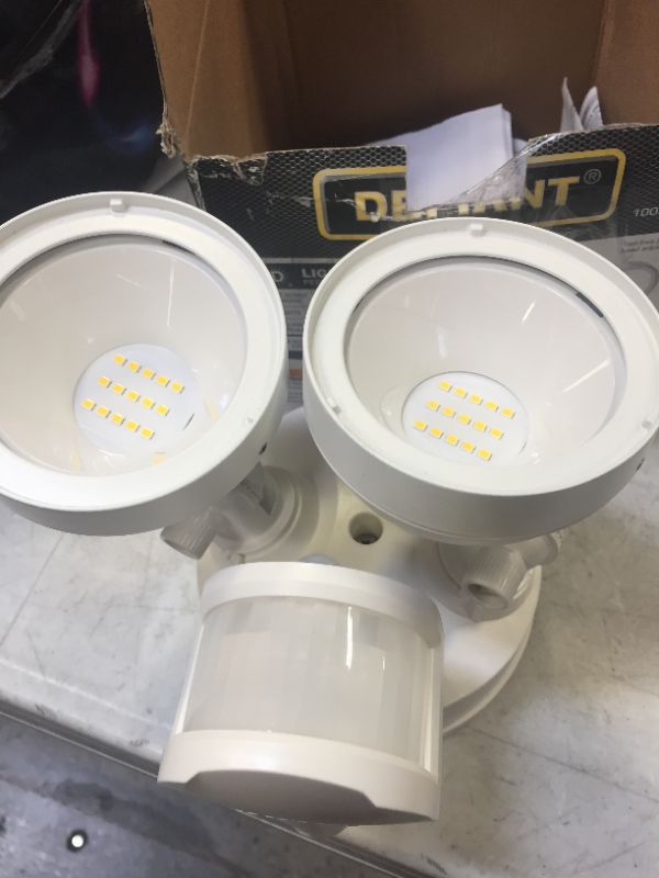 Photo 2 of 180° White Motion Activated Sensor Twin-Head Round Outdoor Integrated LED Security Flood Light